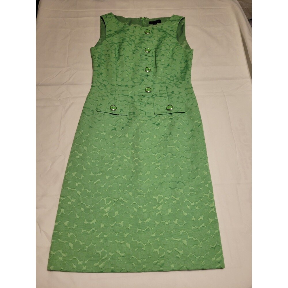 Tahari Arthur S. Levine Women's Green Lime Sleveless Lined Dress Size 2 - Picture 3 of 14